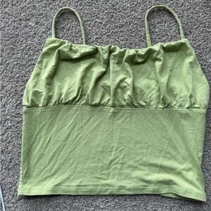 Green Pacsun Ruched Spaghetti Strap Crop Top